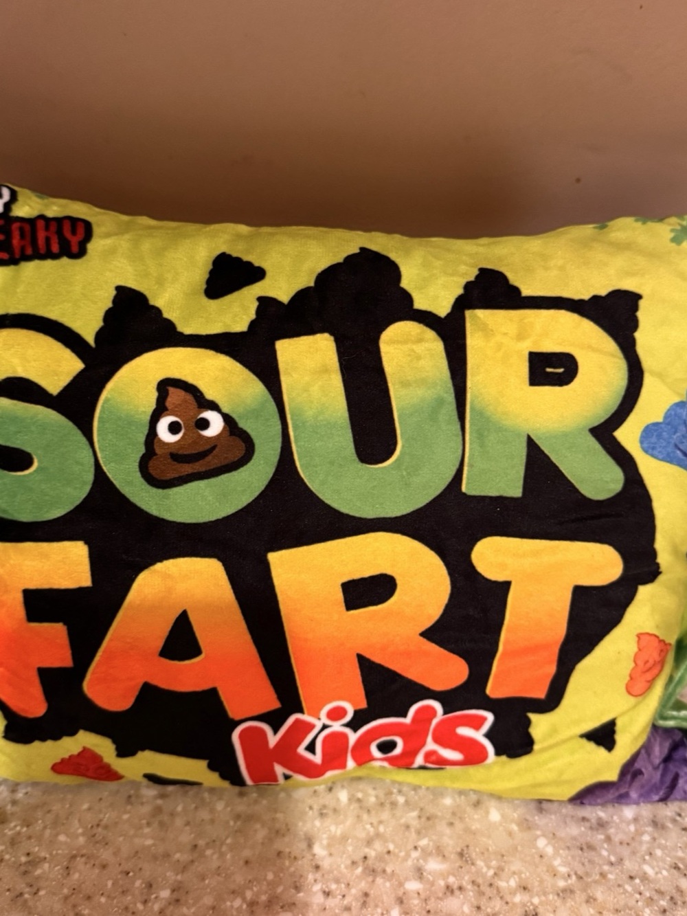 Junk Food Doody Sour Fart Kids Plush Funny Gag Pillow